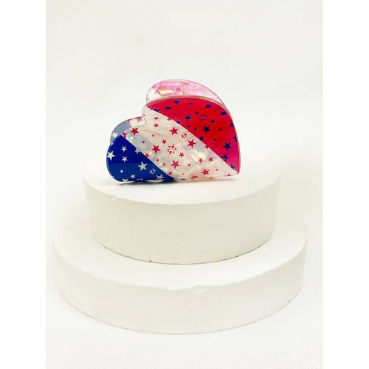 Mini Patriotic Rectangle Hair Claw Clips