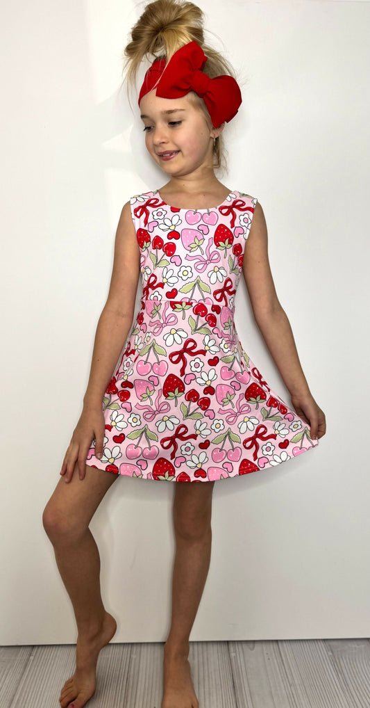 Berry Blissful Girls Athletic Dress